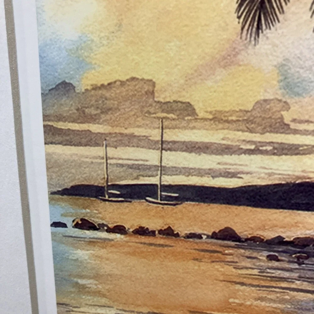 Bahia Honda Evening Glow Florida Keys Sailboat Tropical Painting George Salhofer